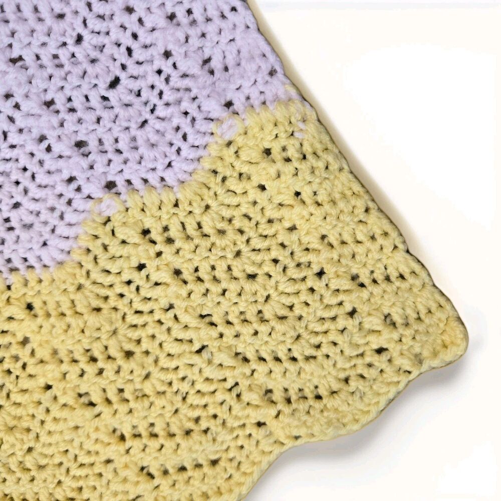Handmade Afghan Baby Blanket 26"x38" Multicolor Toddler Lap Pastels Crib - Picture 4 of 4